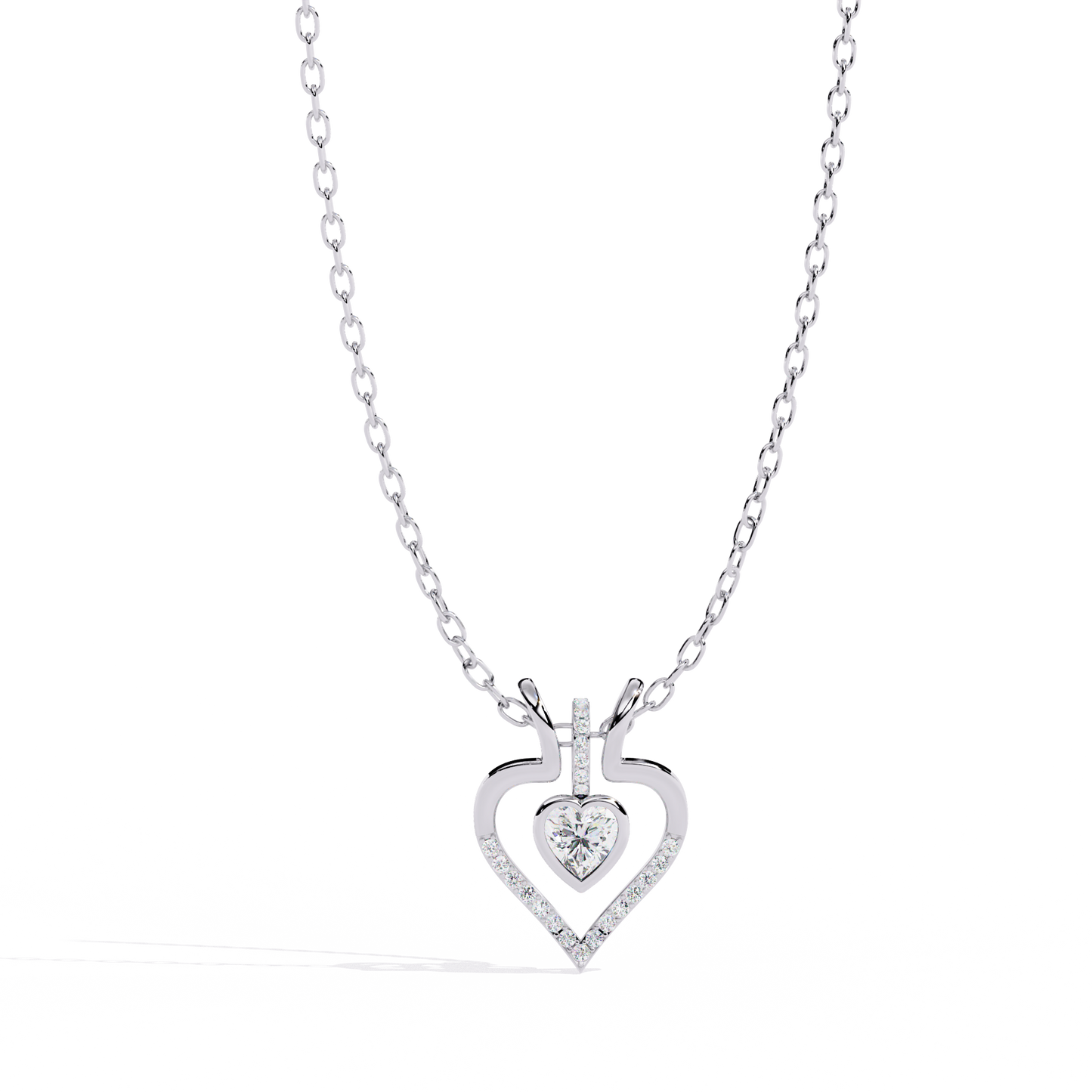 Luxurious Gold Heart Pendant with a 0.65 Carat Lab Grown Diamond (No Chain)