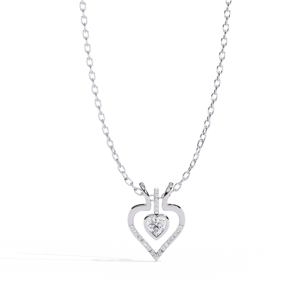Luxurious Gold Heart Pendant with a 0.65 Carat Lab Grown Diamond (No Chain)