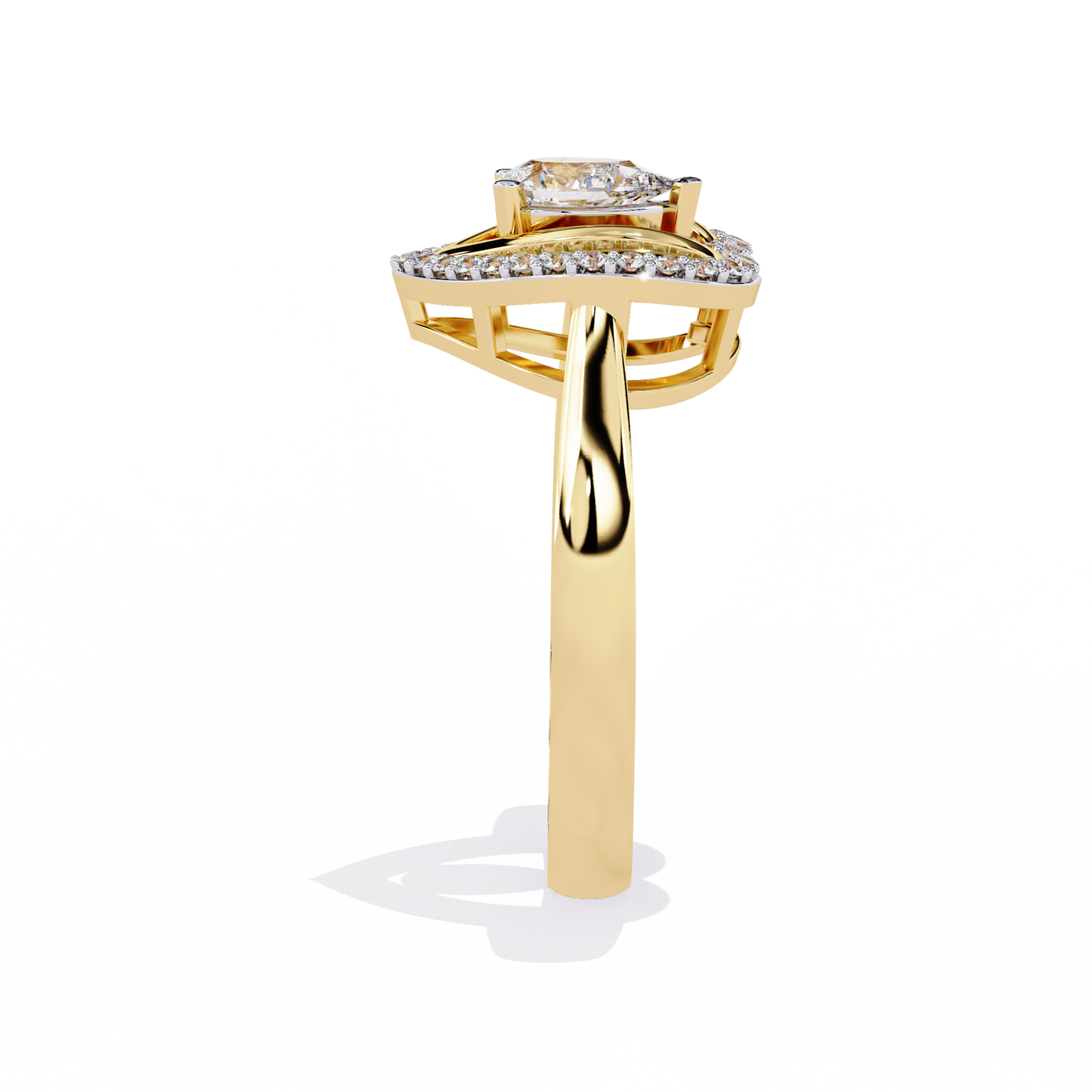 Love's Embrace: 14k Gold Ring with 0.47ct Diamond