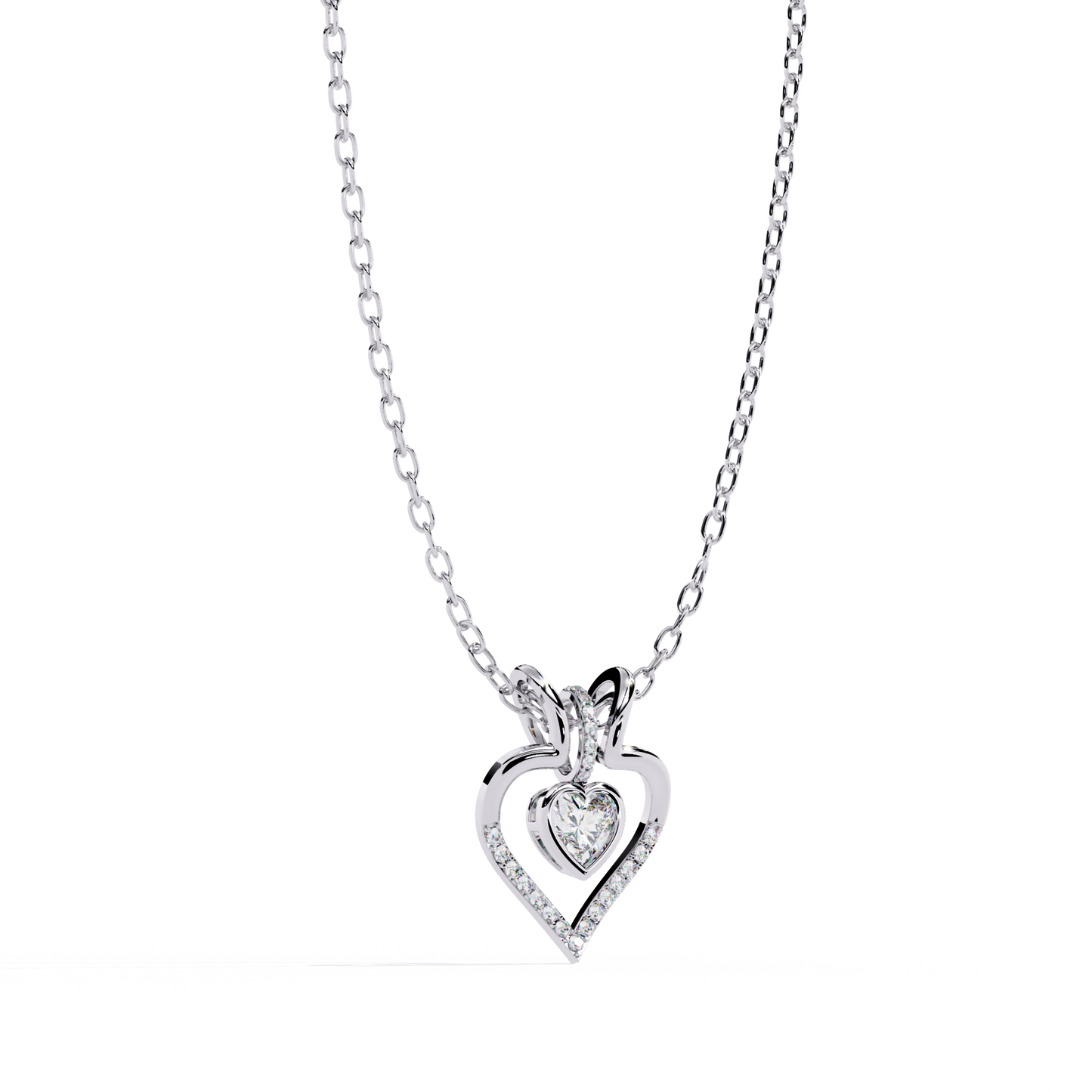 Luxurious Gold Heart Pendant with a 0.65 Carat Lab Grown Diamond (No Chain)