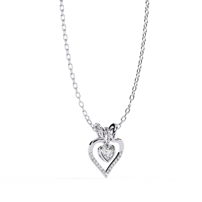 Luxurious Gold Heart Pendant with a 0.65 Carat Lab Grown Diamond (No Chain)