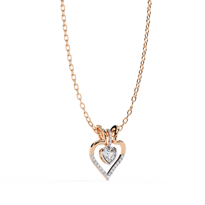 Luxurious Gold Heart Pendant with a 0.65 Carat Lab Grown Diamond (No Chain)
