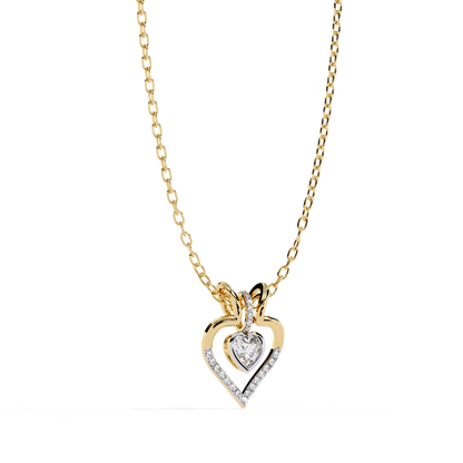 Luxurious Gold Heart Pendant with a 0.65 Carat Lab Grown Diamond (No Chain)