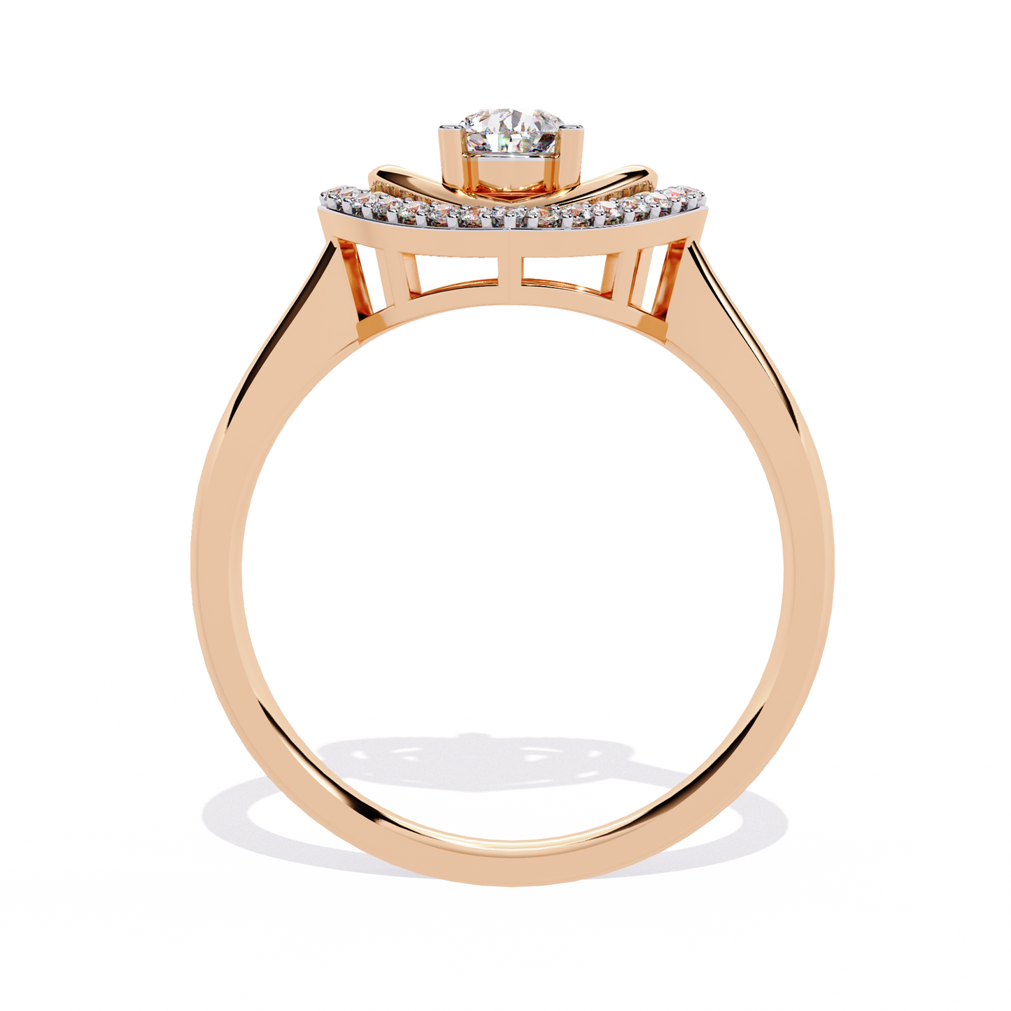 Love's Embrace: 14k Gold Ring with 0.47ct Diamond