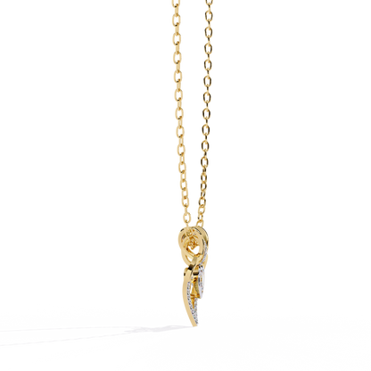 Luxurious Gold Heart Pendant with a 0.65 Carat Lab Grown Diamond (No Chain)