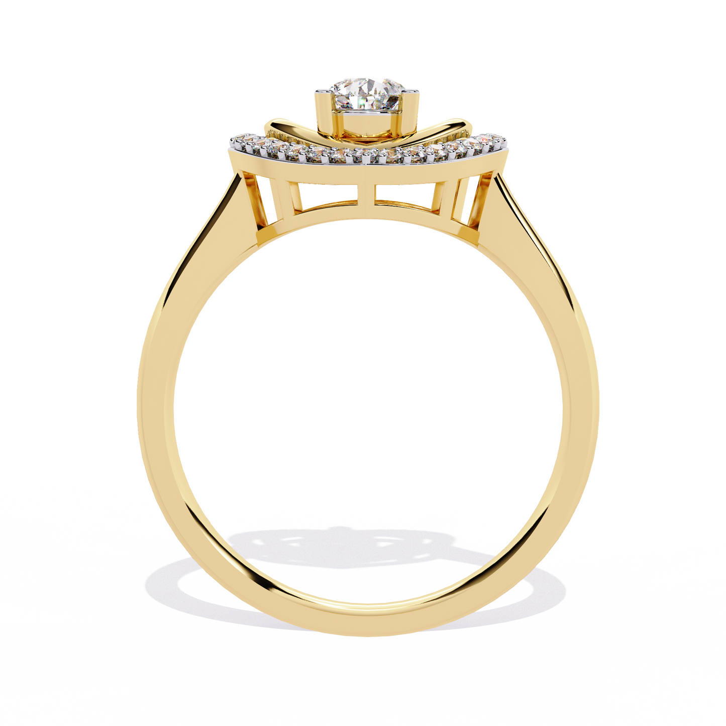 Love's Embrace: 14k Gold Ring with 0.47ct Diamond