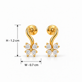 18K Gold Vermeil Floral Lab-Grown Diamond Earrings