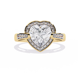 Radiant Heart: 14k Gold Heart Ring with 1.98ct Diamond