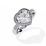 Radiant Heart: 14k Gold Heart Ring with 1.98ct Diamond