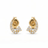 18K Gold Vermil Luna Curve Lab-Grown Diamond Stud Earrings