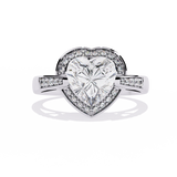 Radiant Heart: 14k Gold Heart Ring with 1.98ct Diamond