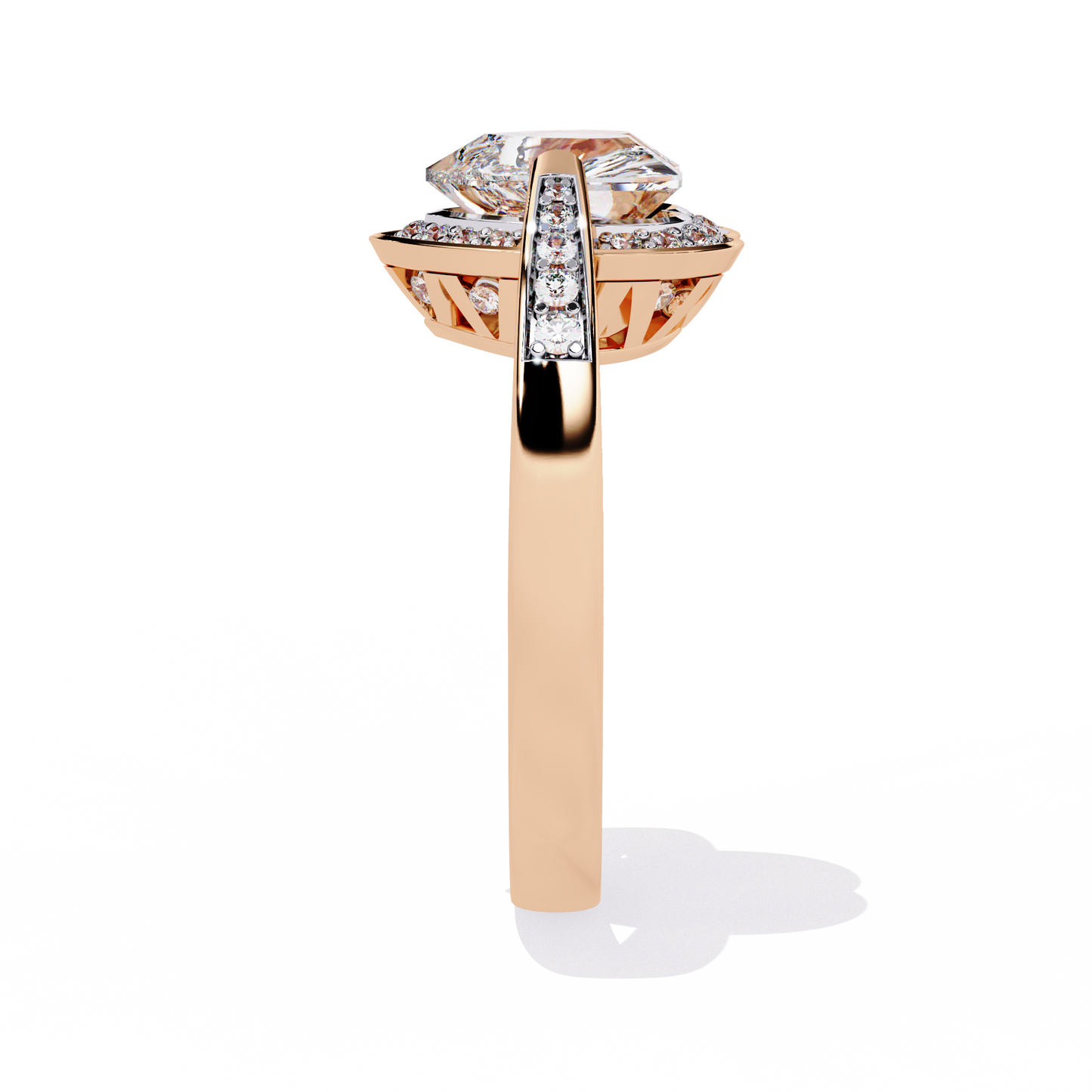 Radiant Heart: 14k Gold Heart Ring with 1.98ct Diamond