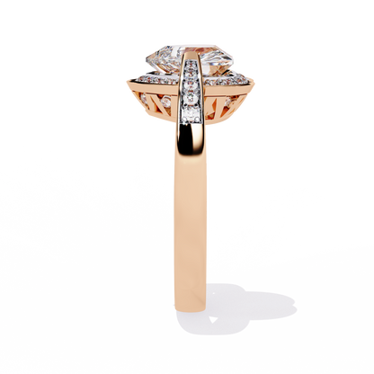 Radiant Heart: 14k Gold Heart Ring with 1.98ct Diamond