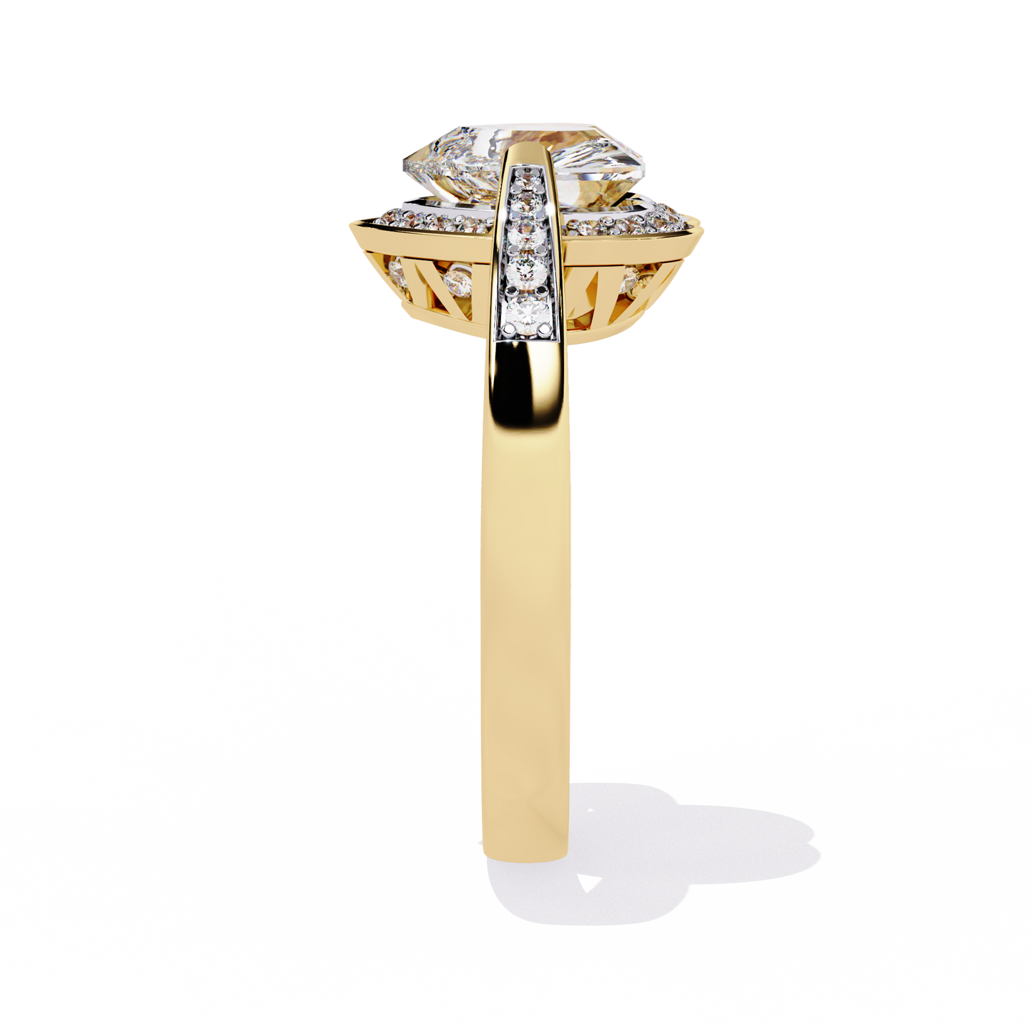 Radiant Heart: 14k Gold Heart Ring with 1.98ct Diamond