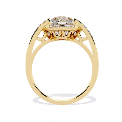 Radiant Heart: 14k Gold Heart Ring with 1.98ct Diamond