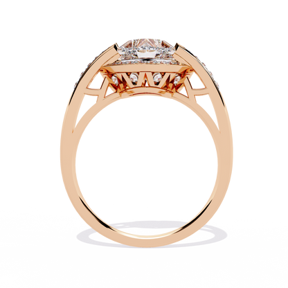 Radiant Heart: 14k Gold Heart Ring with 1.98ct Diamond