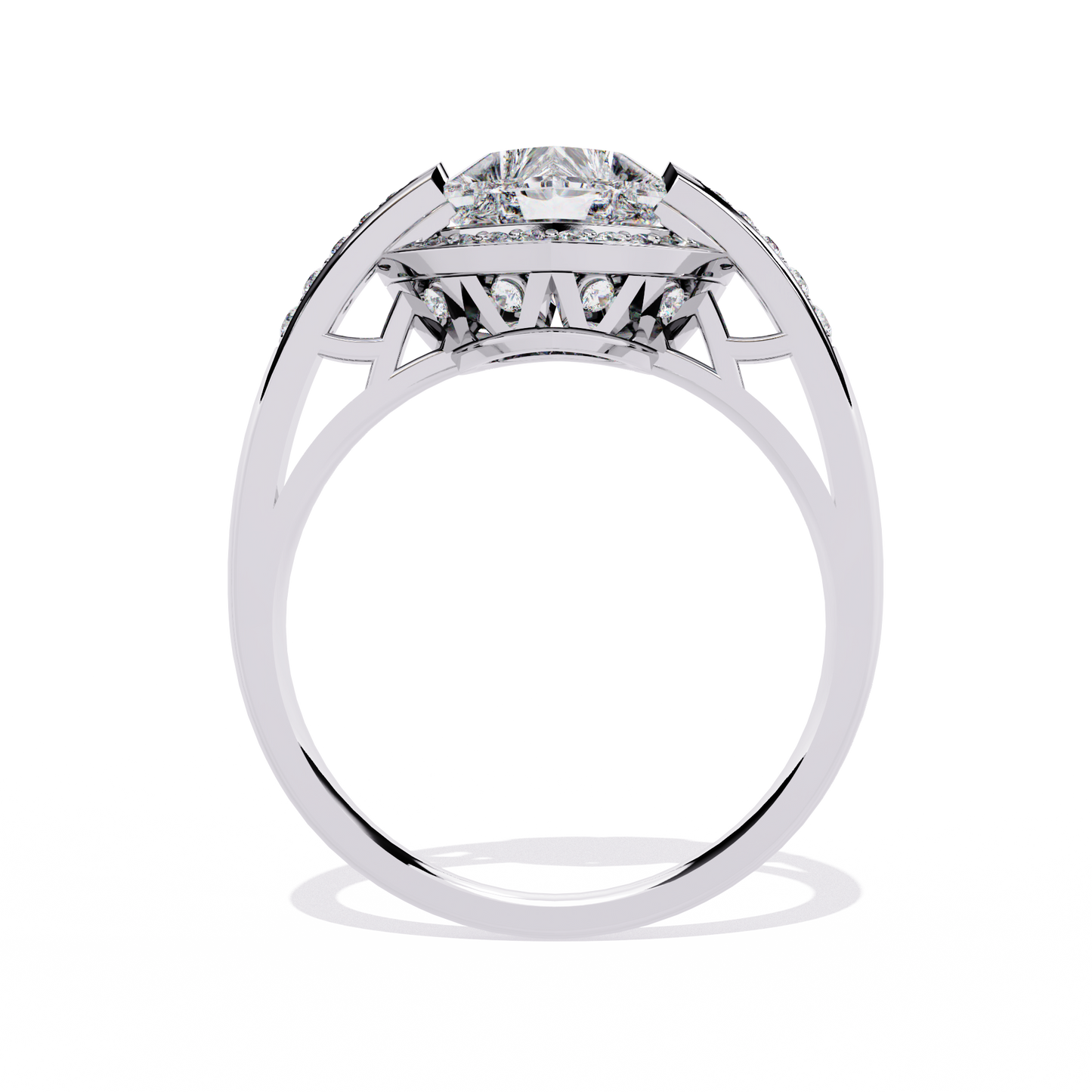 Radiant Heart: 14k Gold Heart Ring with 1.98ct Diamond