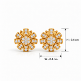 18K Gold Vermeil Lab-Grown Diamond Floral Stud Earrings