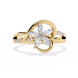 Blooming Love: 14k Gold Ring with 0.30ct Diamonds