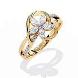 Blooming Love: 14k Gold Ring with 0.30ct Diamonds