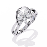 Blooming Love: 14k Gold Ring with 0.30ct Diamonds