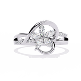 Blooming Love: 14k Gold Ring with 0.30ct Diamonds