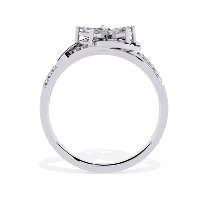 Blooming Love: 14k Gold Ring with 0.30ct Diamonds