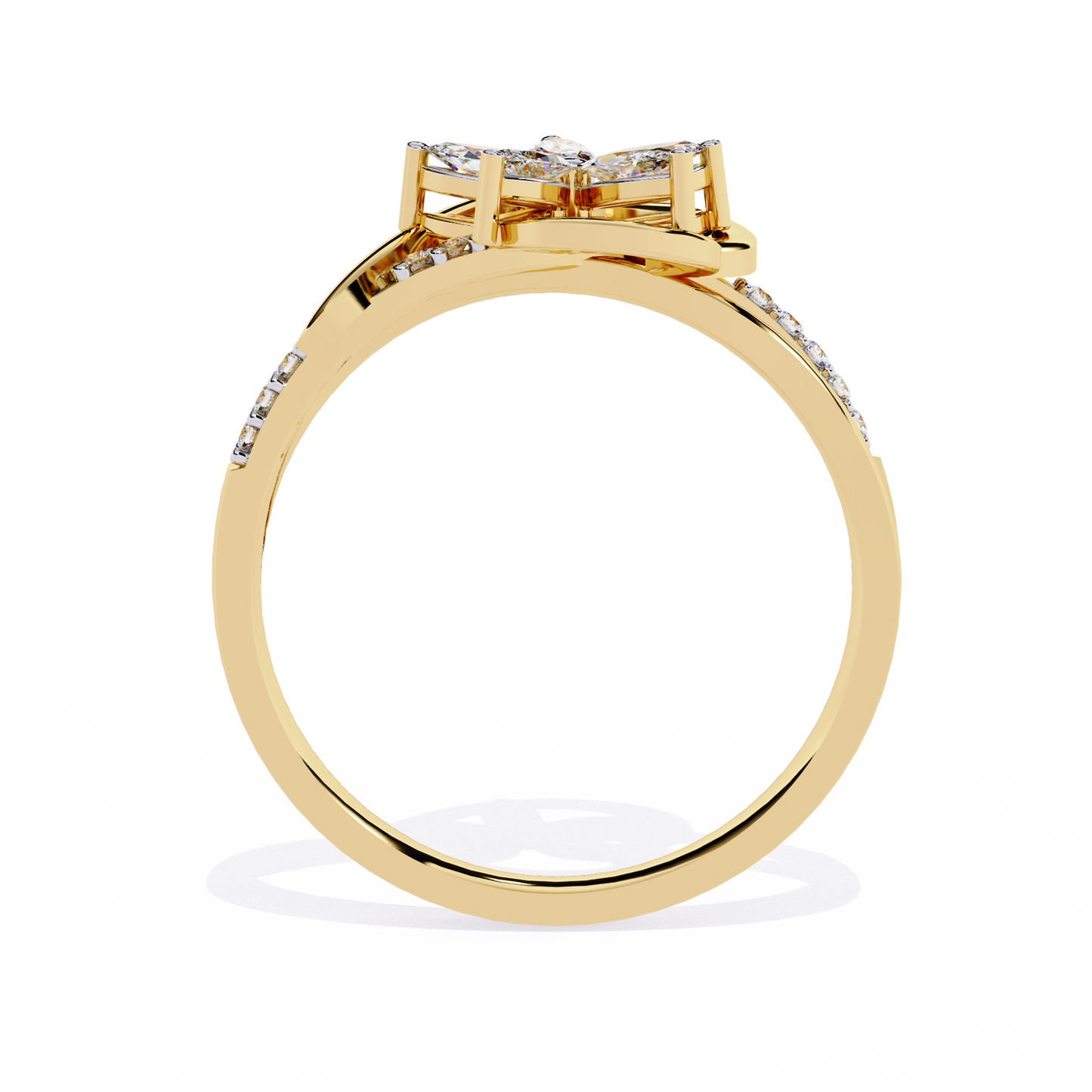 Blooming Love: 14k Gold Ring with 0.30ct Diamonds