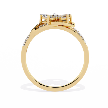 Blooming Love: 14k Gold Ring with 0.30ct Diamonds