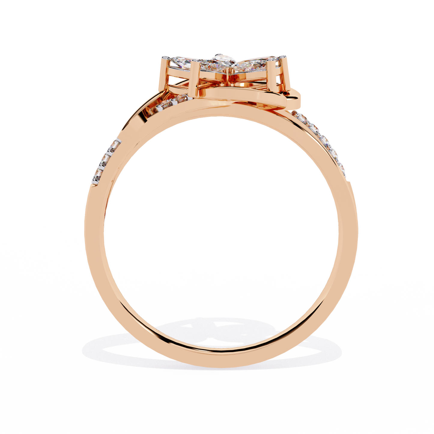 Blooming Love: 14k Gold Ring with 0.30ct Diamonds