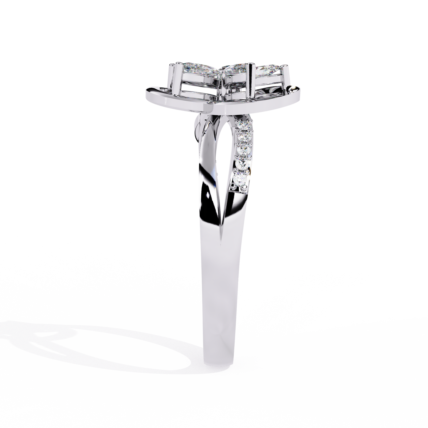 Blooming Love: 14k Gold Ring with 0.30ct Diamonds