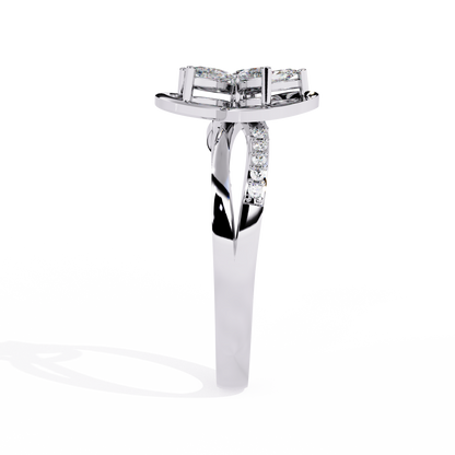 Blooming Love: 14k Gold Ring with 0.30ct Diamonds