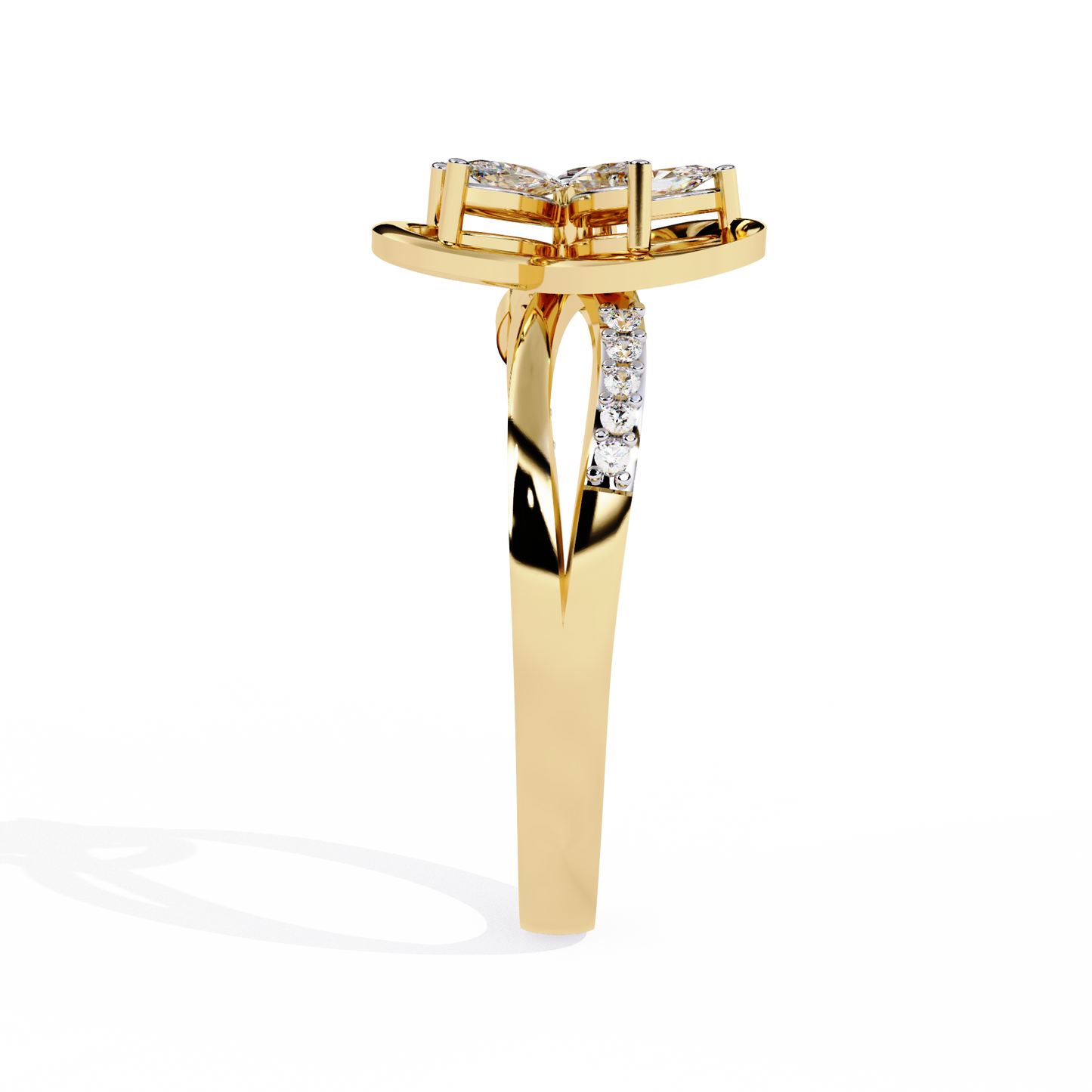 Blooming Love: 14k Gold Ring with 0.30ct Diamonds