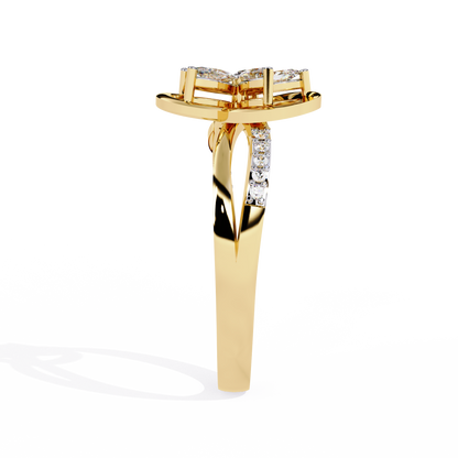 Blooming Love: 14k Gold Ring with 0.30ct Diamonds