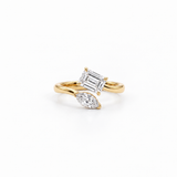 18KT Gold Vermeil Dual Elegance Lab-Grown Diamond Open Ring