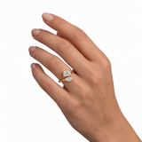 18KT Gold Vermeil Dual Elegance Lab-Grown Diamond Open Ring