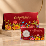 10 Gram 999 Pure Silver Congratulations Coin | Premium Floral Gift Envelope