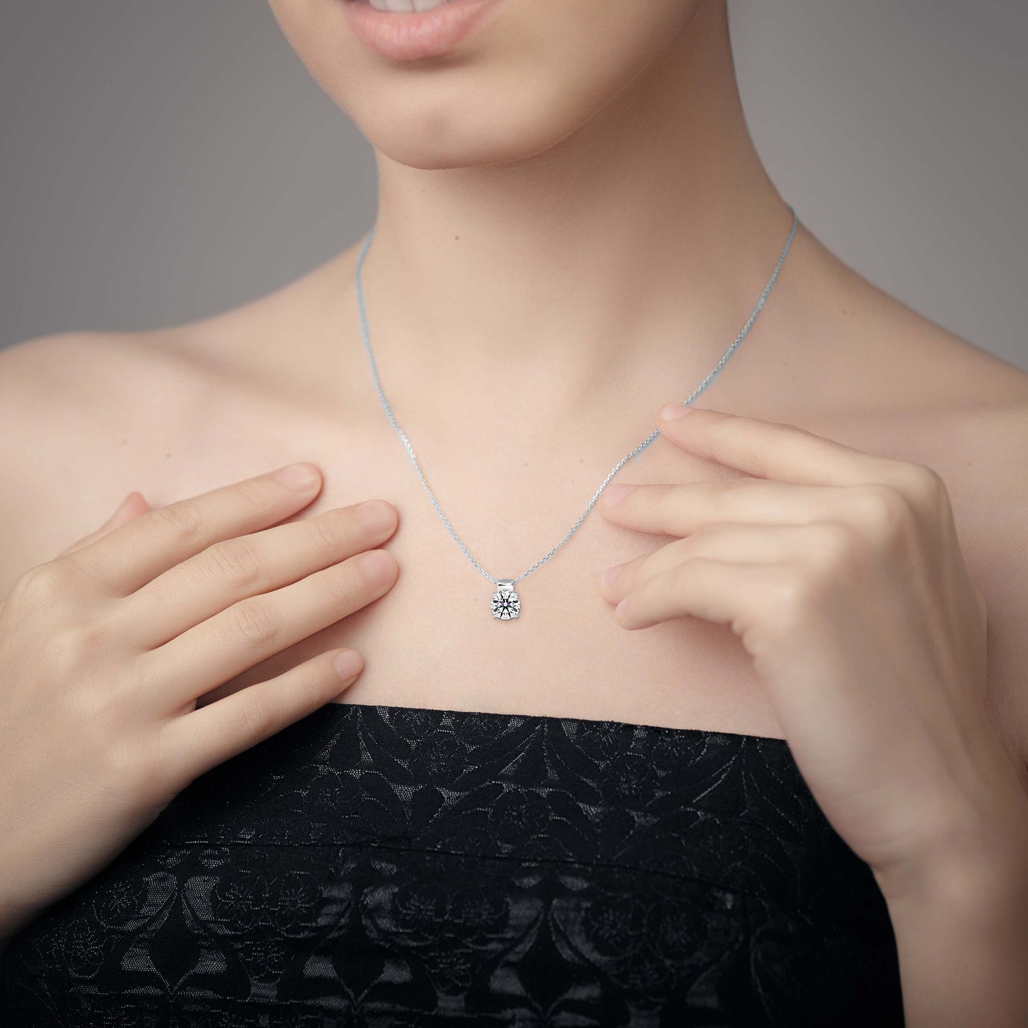 1CT Solitarie Round Pendant without chain
