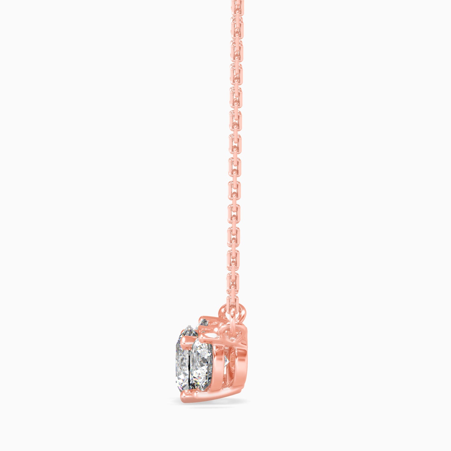 Three Stone Solitarie Pendant Without Chain