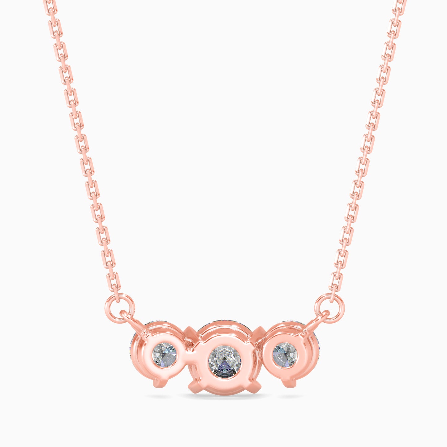 Three Stone Solitarie Pendant Without Chain