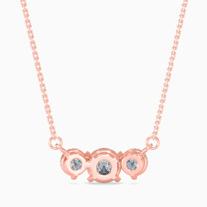 Three Stone Solitarie Pendant Without Chain