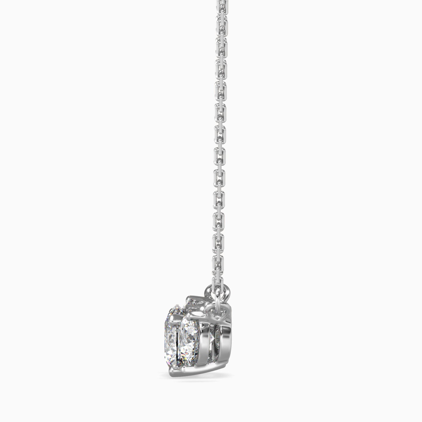Three Stone Solitarie Pendant Without Chain