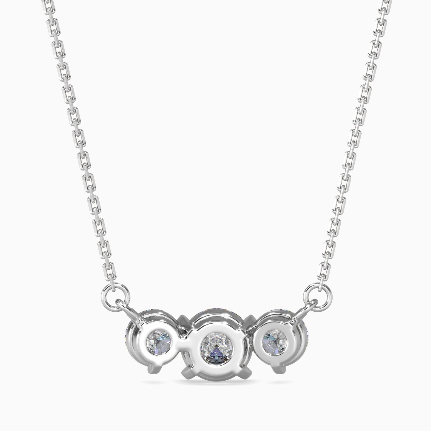 Three Stone Solitarie Pendant Without Chain