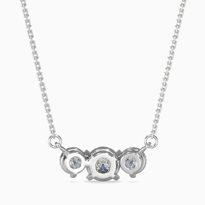 Three Stone Solitarie Pendant Without Chain