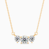 Three Stone Solitarie Pendant Without Chain