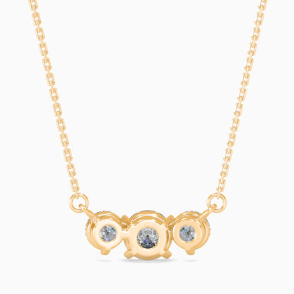 Three Stone Solitarie Pendant Without Chain
