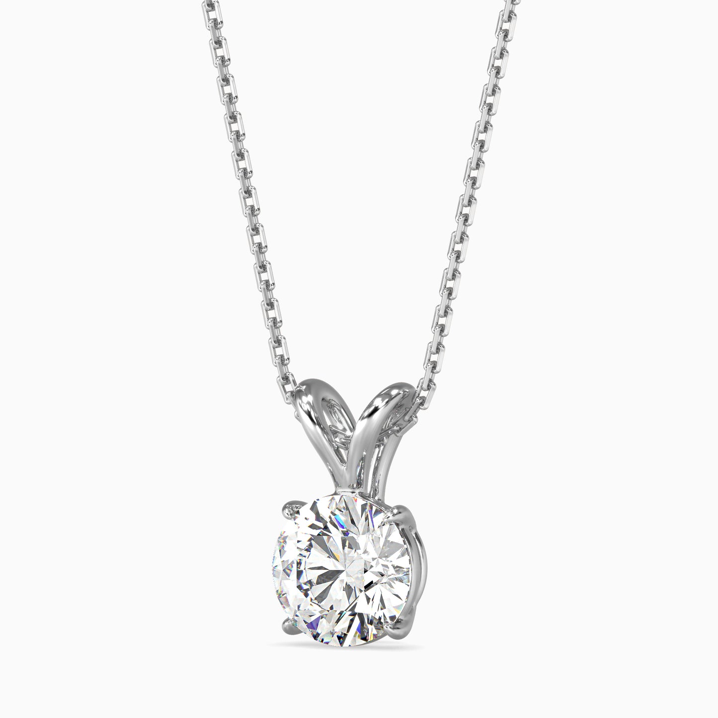 1.5 CT Solitarie Round v Pendant without chain