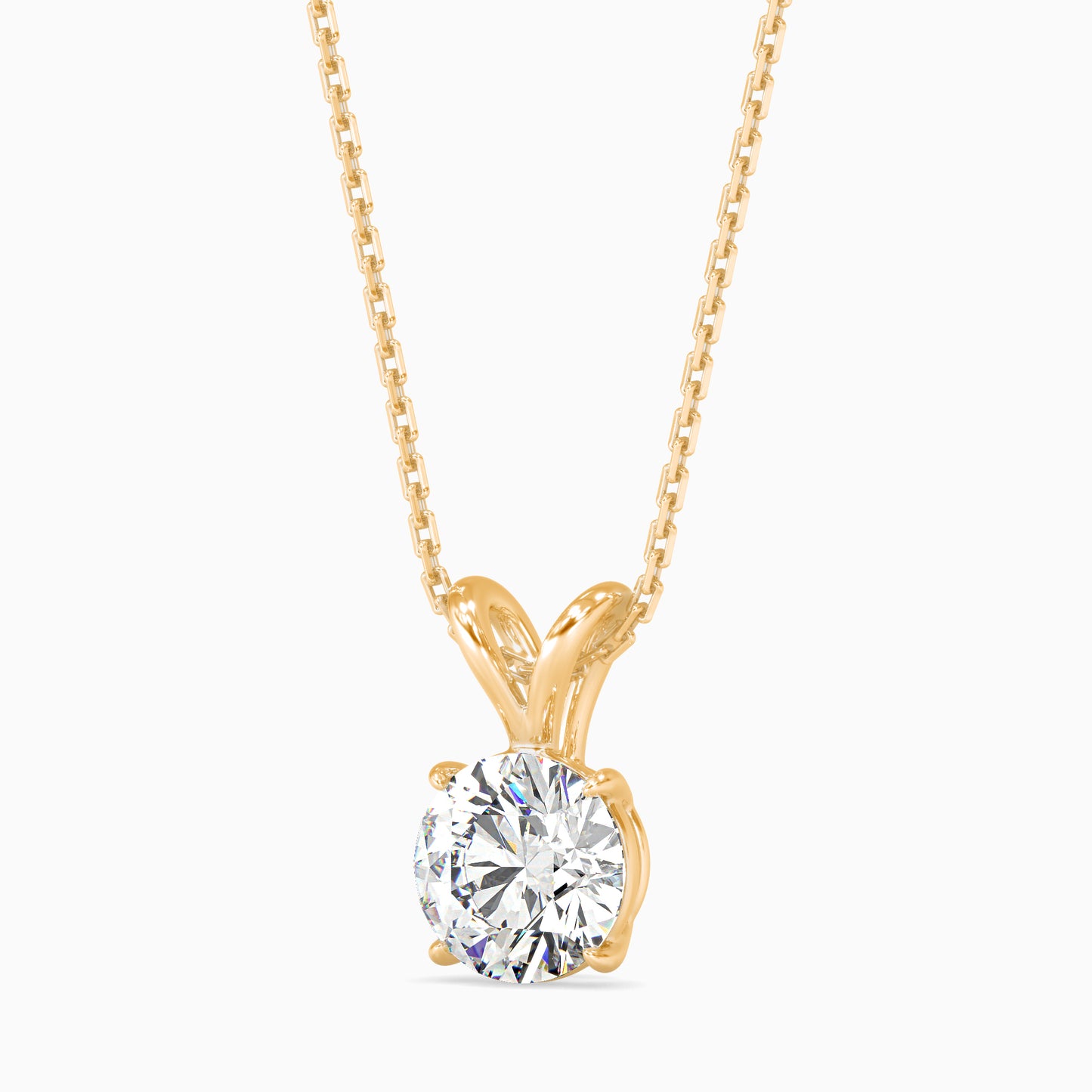 1.5 CT Solitarie Round v Pendant without chain