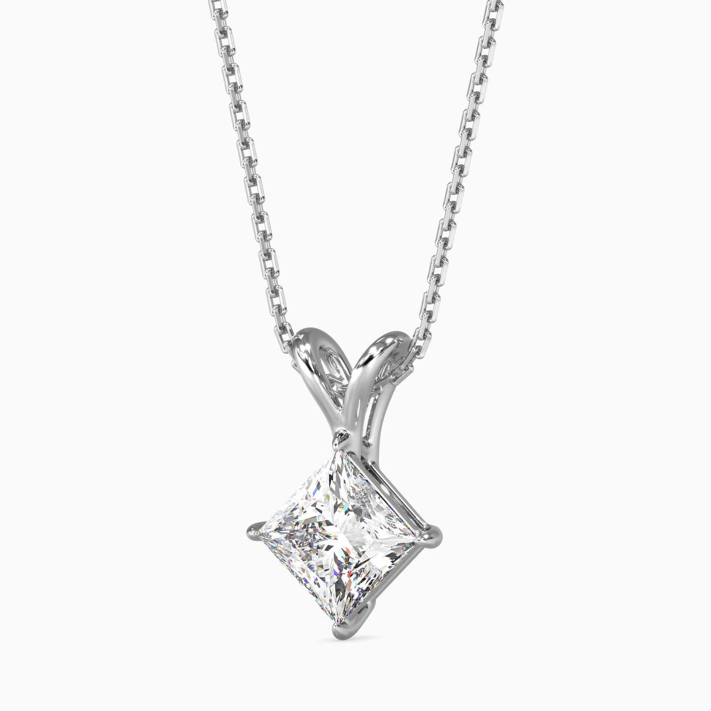 1.5 CT POINTERS Solitarie Princess Pendant without chain