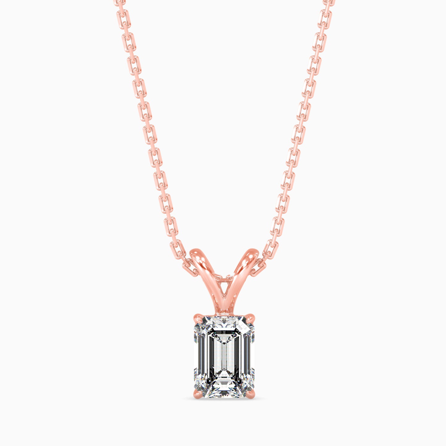 1.5 CT Solitaire Emerald V Pendant without chain